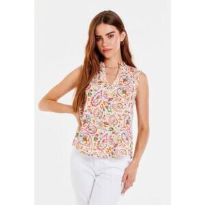 NWT‎ Womens Sleeveless Blouse | Paisley Cotton Tank | Size L Large